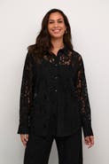 Kaffe Kanelly Lace Shirt Loose Fit Button Up