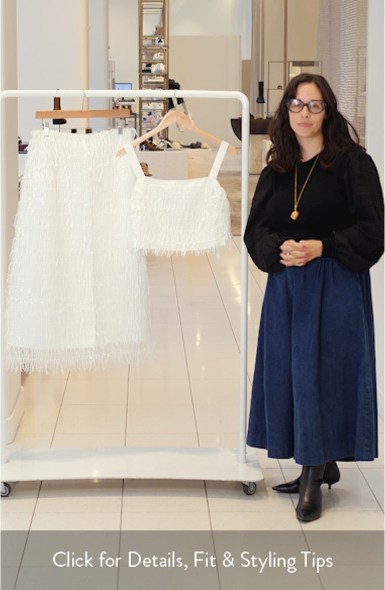 Allure Sequin Tassel Crop Top & Skirt Set, sales video thumbnail