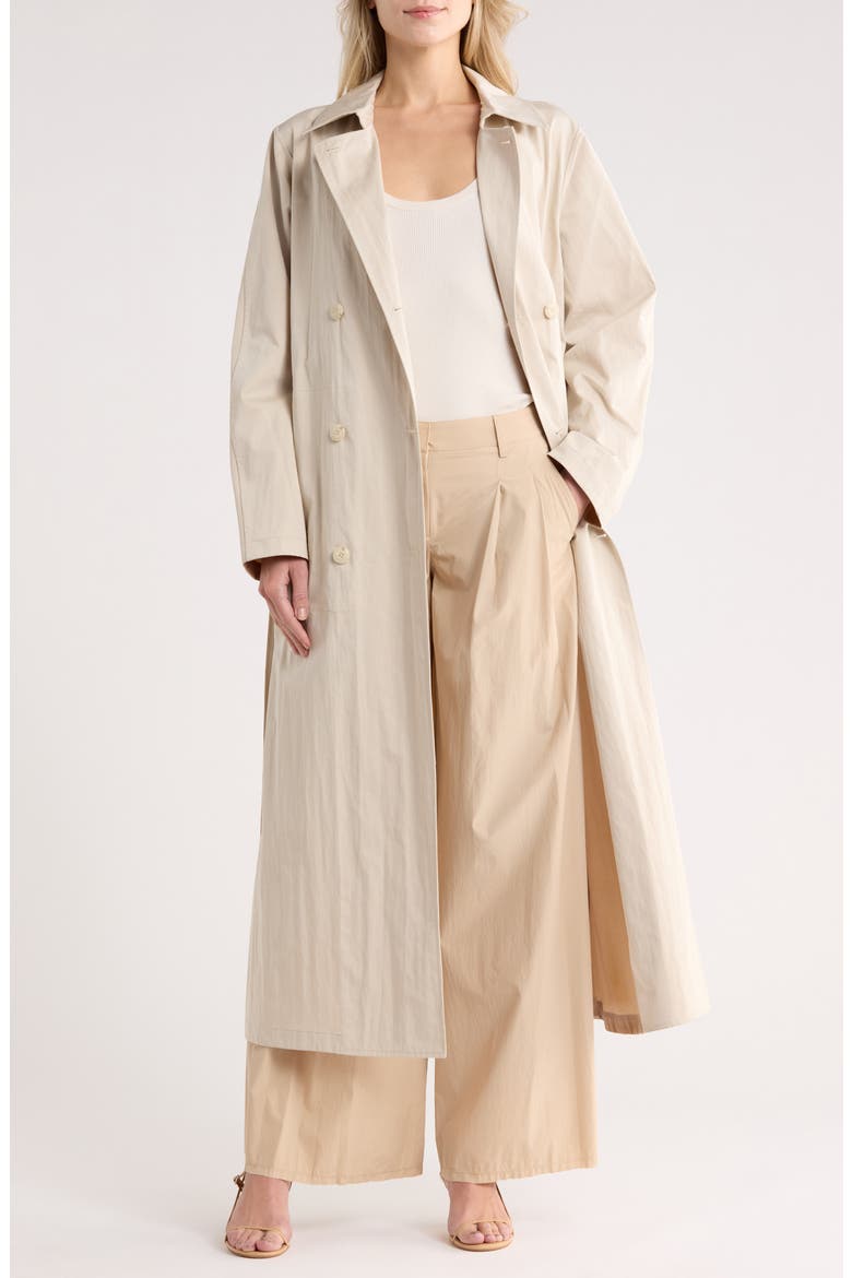 Back & Forth Cotton Blend Trench Dress, Main, color, LIMESTONE