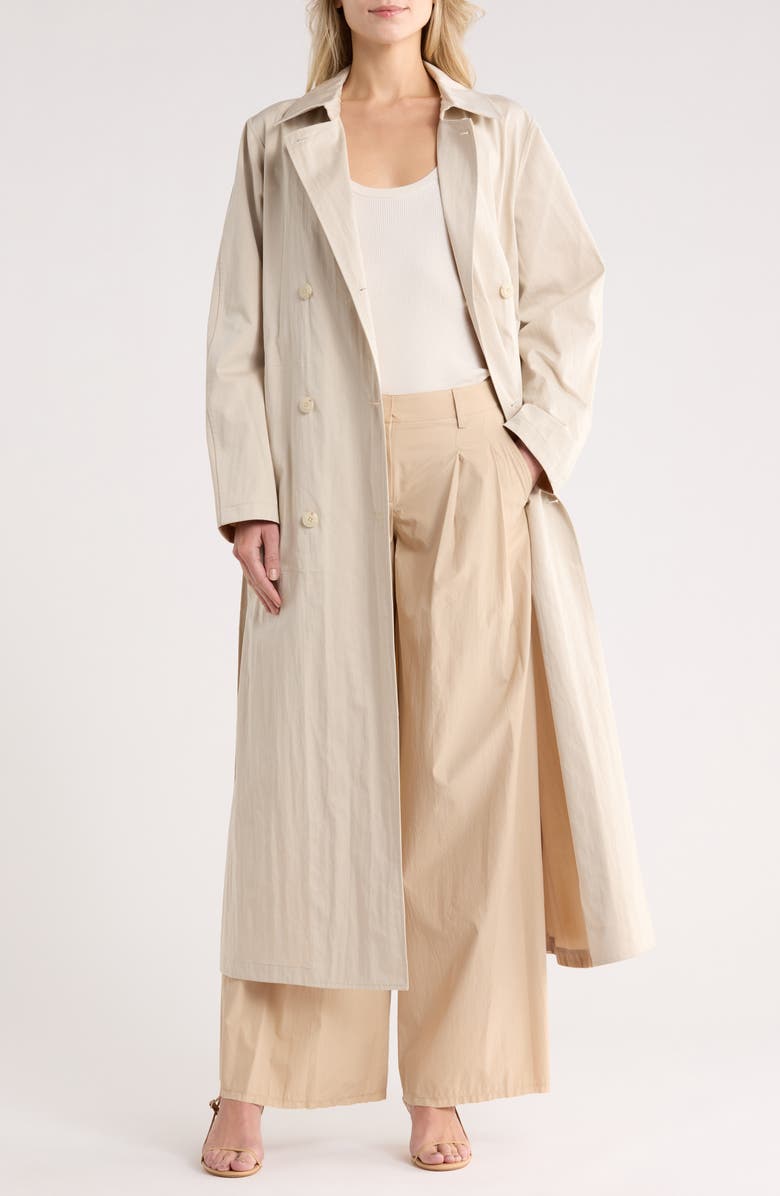 TWP Back & Forth Cotton Blend Trench Dress, Main, color, Limestone