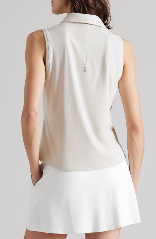 Rhone Course To Court Sleeveless Polo In Sand