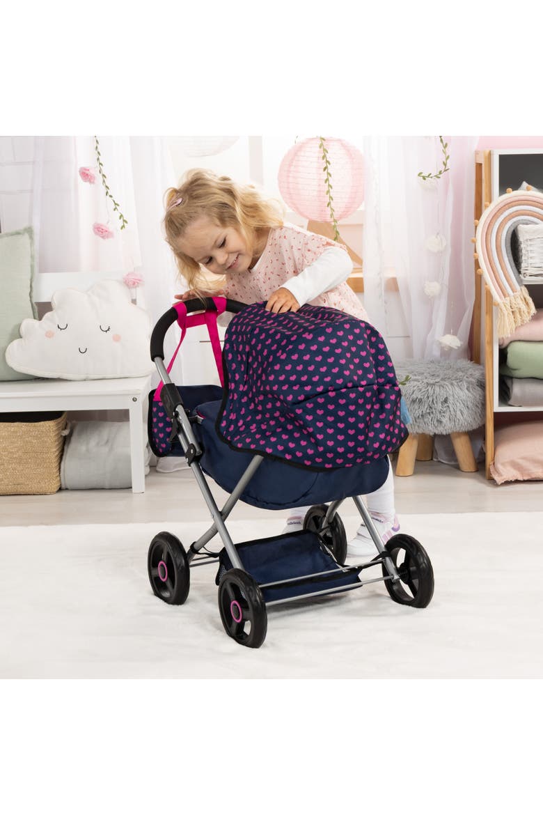 4 in 1 Toy Baby Doll Pram Stroller Cosy Set Up to 18 Inch, Blue, Purple, Alternate, color, Multicolored