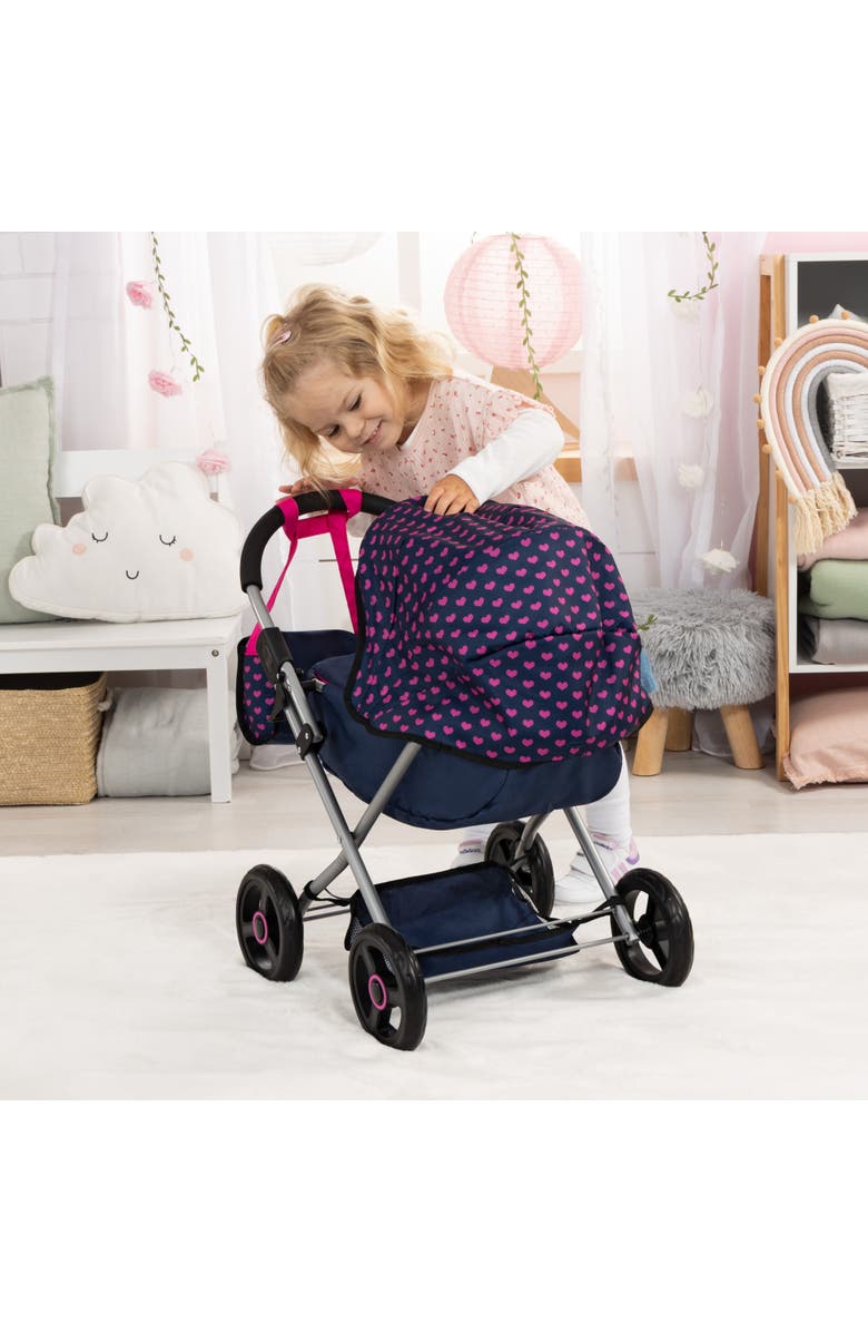 Bayer Design 4 in 1 Toy Baby Doll Pram Stroller Cosy Set Up to 18 Inch, Blue, Purple, Alternate, color, Multicolored