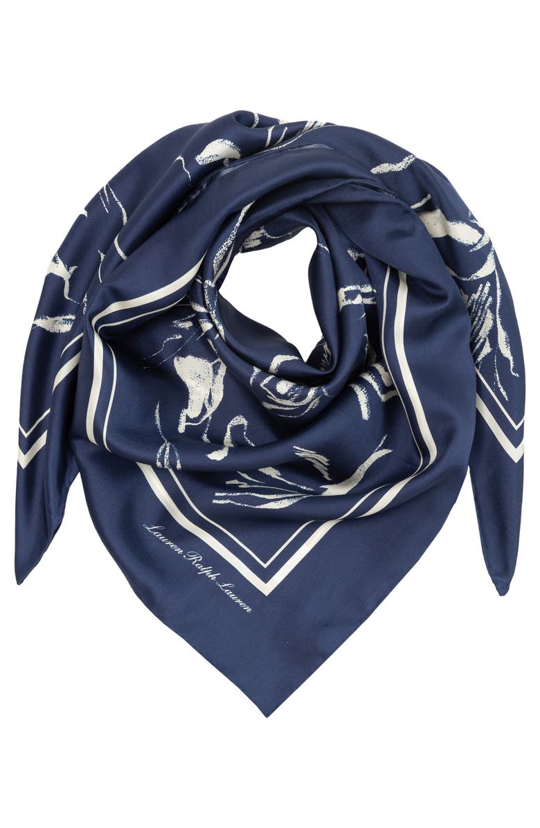 Lauren Ralph Lauren Artisitic Silk Square Scarf, Alternate, color, 