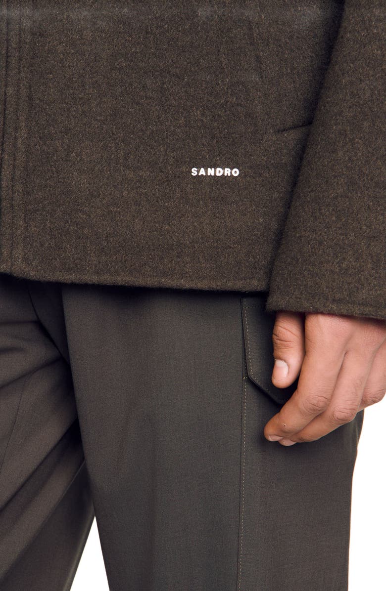 SANDRO Hooded windbreaker, Alternate, color, Dark Khaki