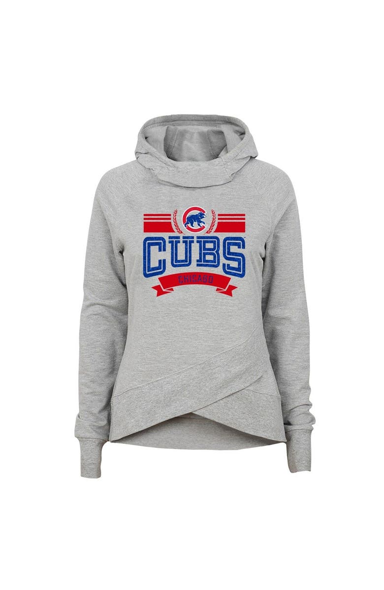 Outerstuff Youth Heather Gray Chicago Cubs Spectacular Funnel Hoodie, Main, color, 