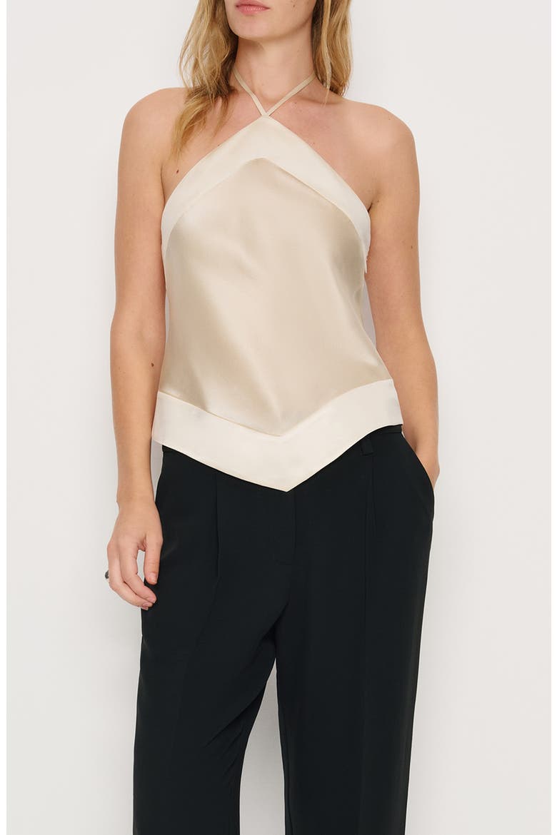 Jillian Halter Silk Top, Main, color, ALMOND