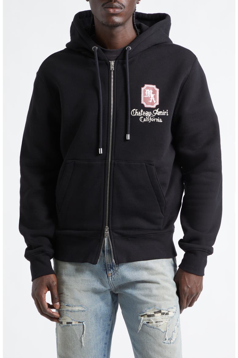 Chateau Logo Full Zip Fleece Hoodie, Main, color, BLACK ARCHIVED