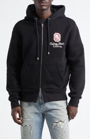 AMIRI Chateau Logo Full Zip Fleece Hoodie