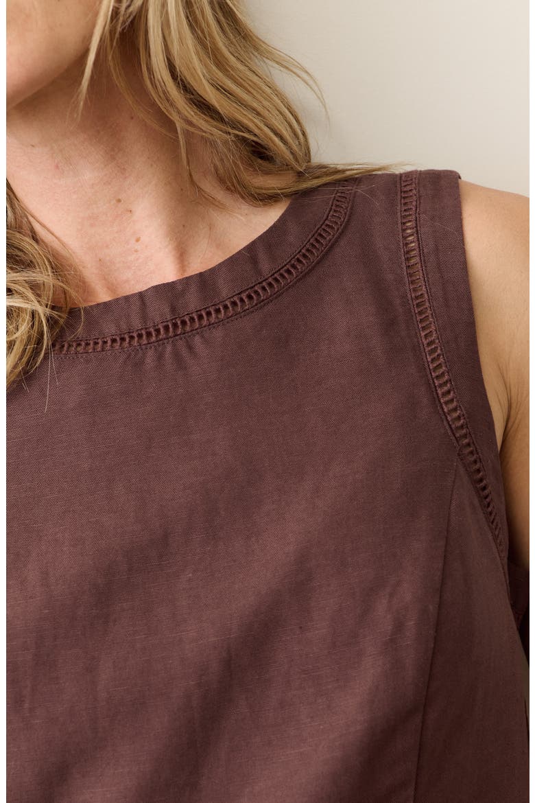 Cora Linen Blend Minidress, Alternate, color, CHOCOLATE