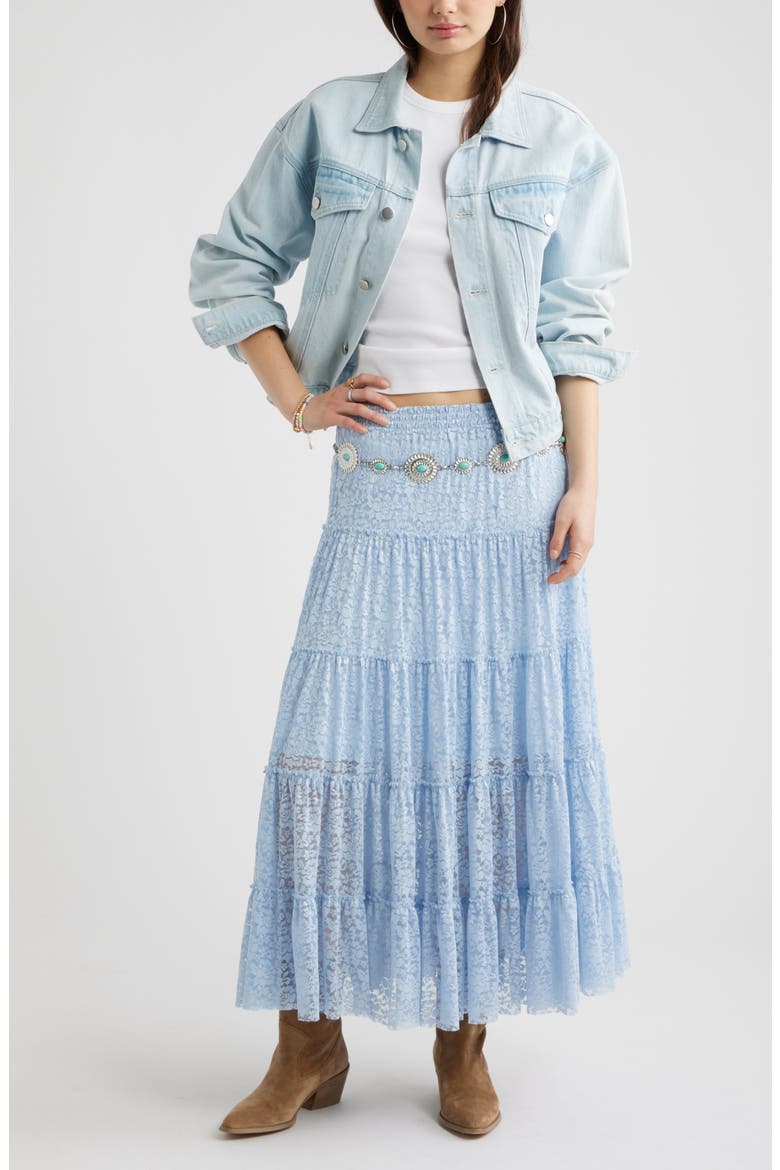 Lace Maxi Skirt, Alternate, color, BLUE BIRD