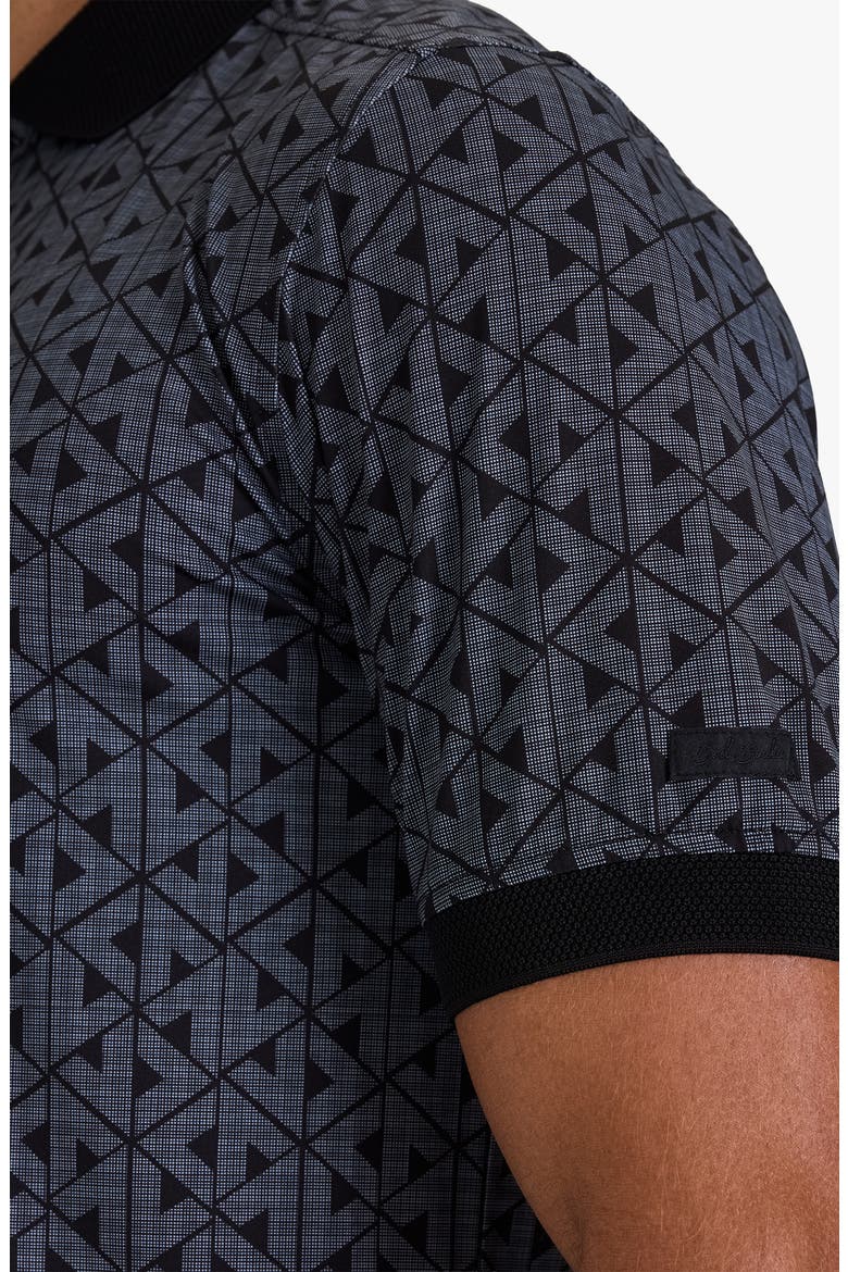 Evolution Ridge Geo Print Performance Golf Polo, Alternate, color, NIGHTCAP - BLACK