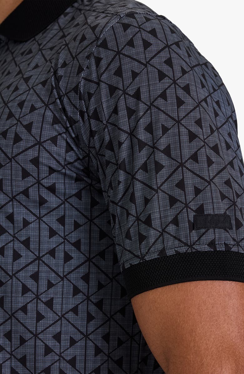 Bad Birdie Evolution Ridge Geo Print Performance Golf Polo, Alternate, color, Nightcap - Black