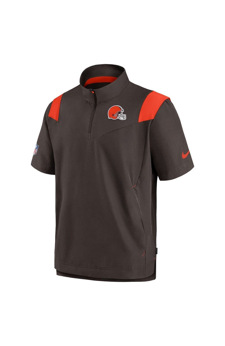 Nike Men's Nike Brown Cleveland Browns Sideline Coaches Chevron Lockup Pullover Top, Alternate, color,