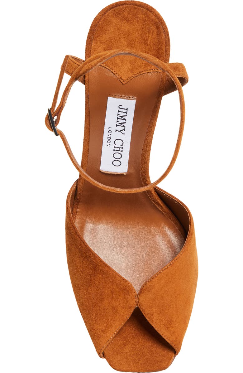 Jimmy Choo Sacaria Ankle Strap Platform Sandal, Alternate, color, Tan Mix