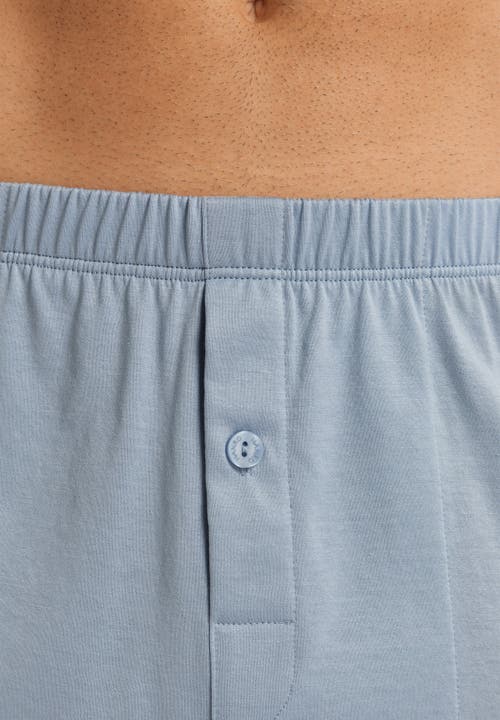 Hanro Cotton Sporty Button Fly Cotton Boxer In Sea Breeze
