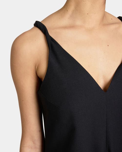 Santorelli Kourt Asymmetric Sleeveless Linen Blend Midi Billow Dress