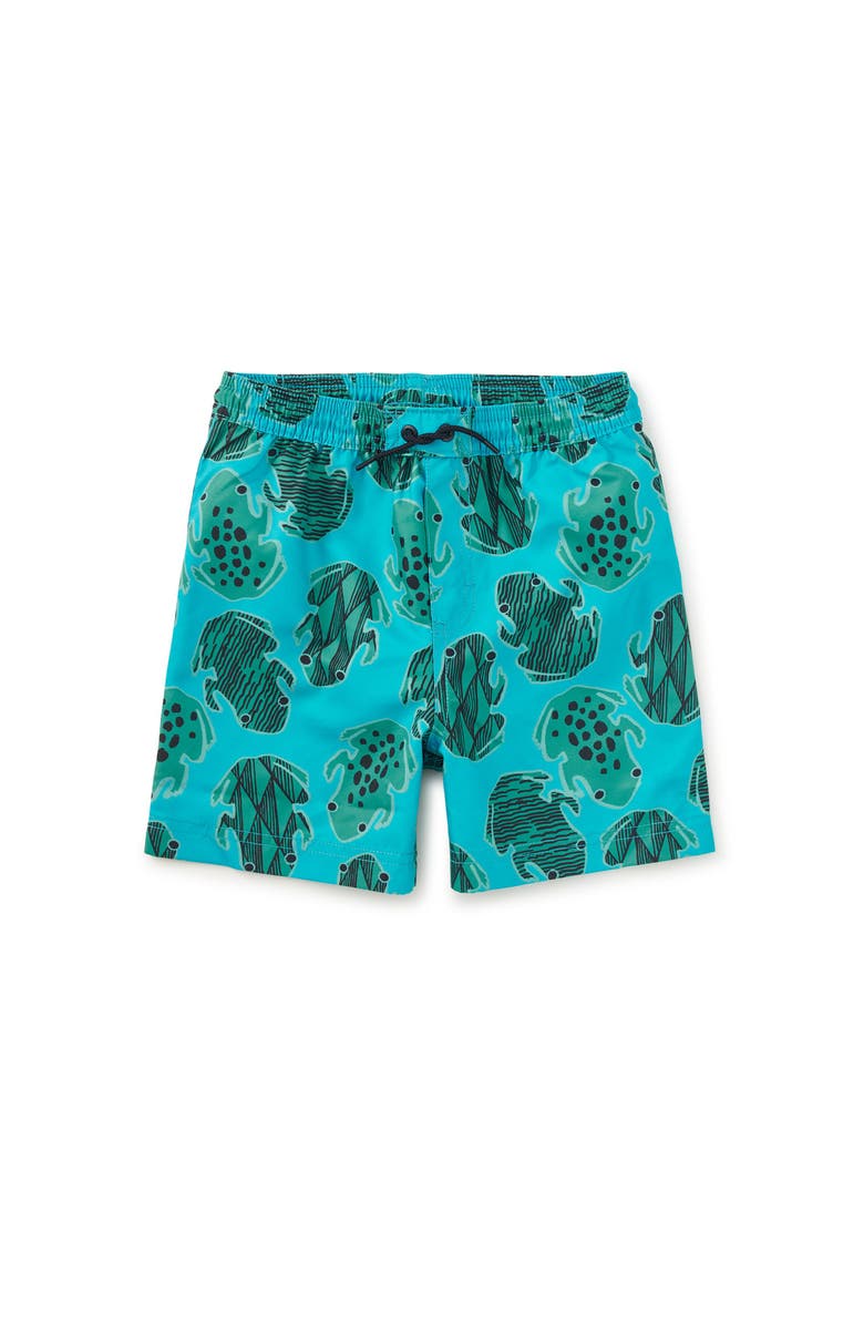 Tea Collection Mid-Length Swim Trunks, Main, color, Hopalong Frogs