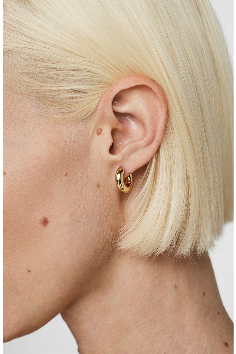 Bold Link Hoop Earrings, Alternate, color, Gold