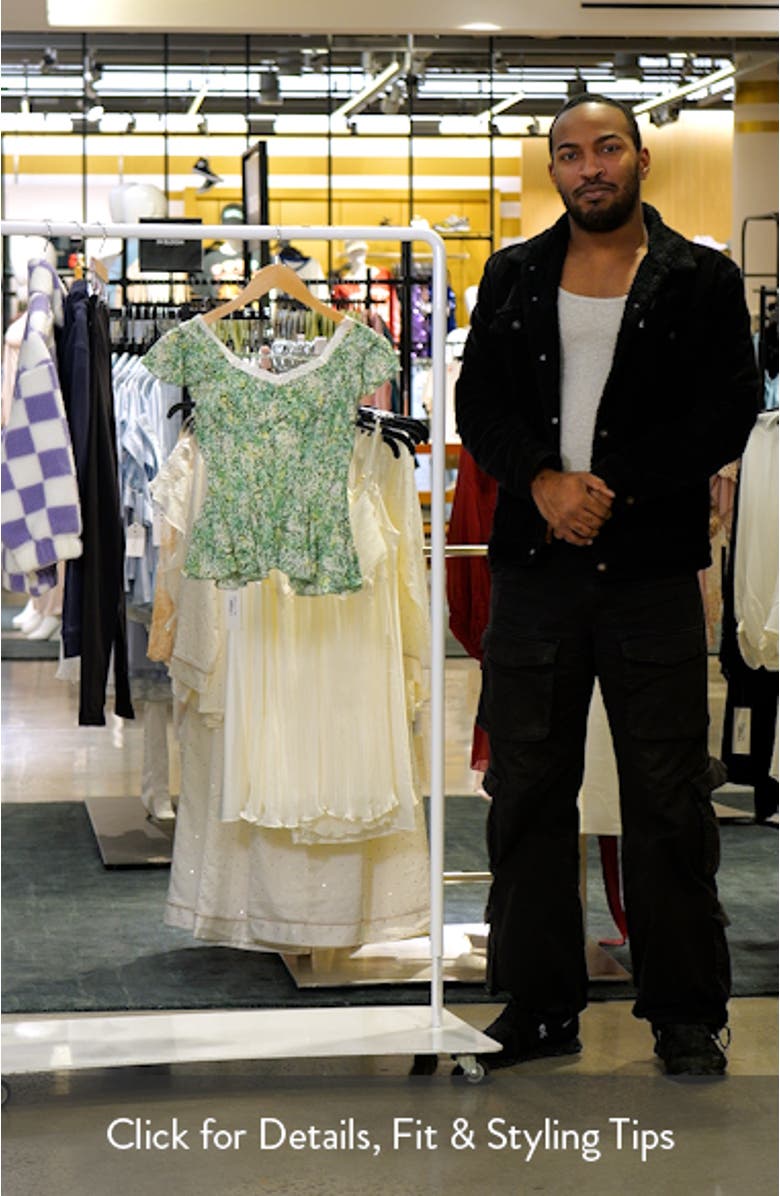 Kids' Floral Flutter Sleeve Godet Top, sales video thumbnail