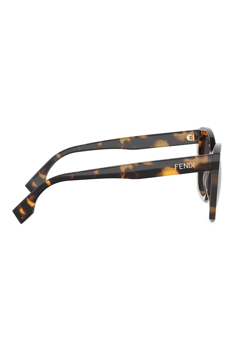 'Fendi Lettering 55mm Gradient Square Sunglasses, Alternate, color, HAVANA/ OTHER / GRADIENT SMOKE