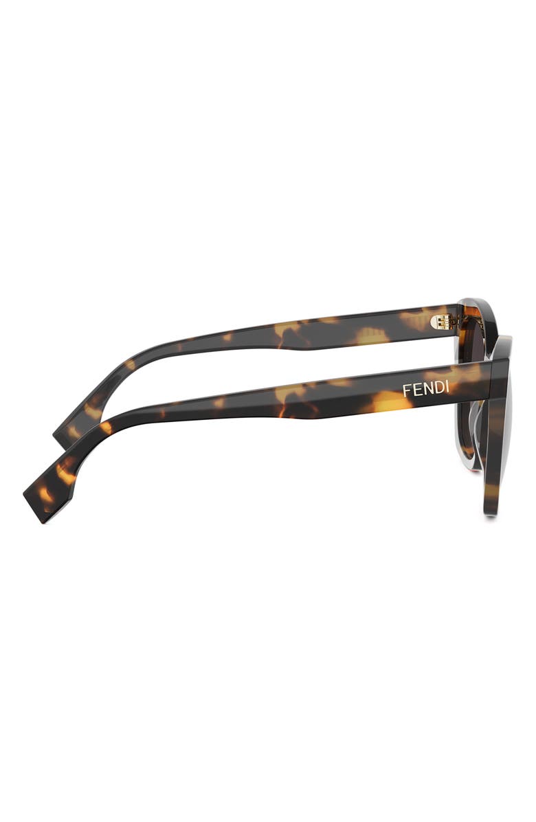 Fendi 'Fendi Lettering 55mm Gradient Square Sunglasses, Alternate, color, Havana/ Other / Gradient Smoke