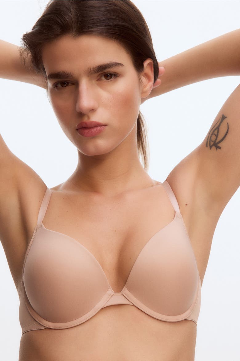 2-pack Microfibre Push-up Bras, Alternate, color, Light beige/black