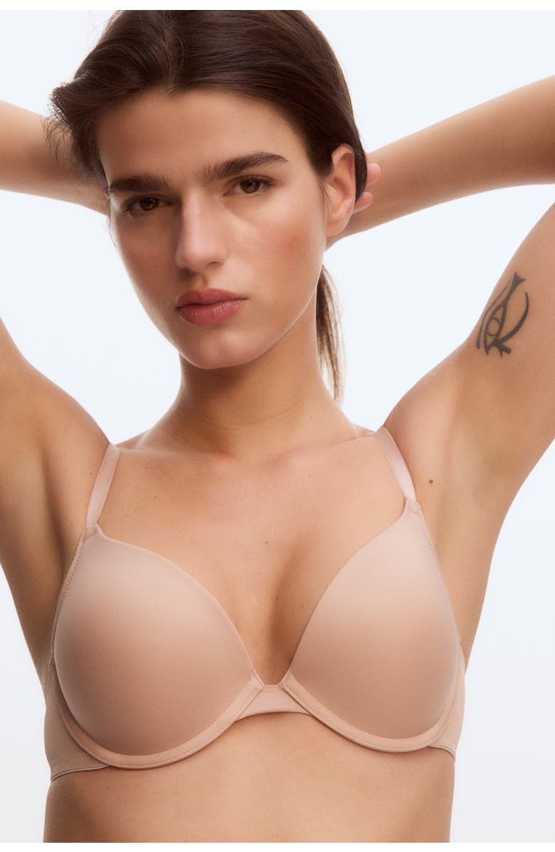 H&M 2-pack Microfibre Push-up Bras, Alternate, color, Light Beige/Black
