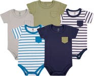 Hudson Baby Multipack of 5 Comfortable Cotton Bodysuits