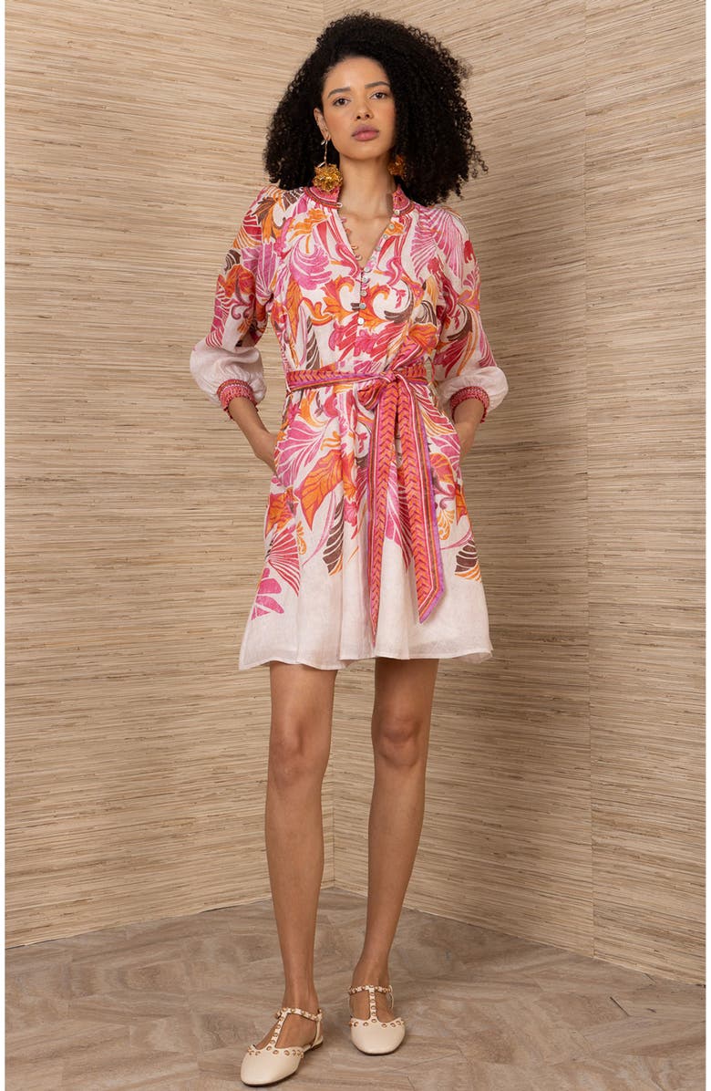 Hale Bob Belize Linen Dress, Main, color, Pink