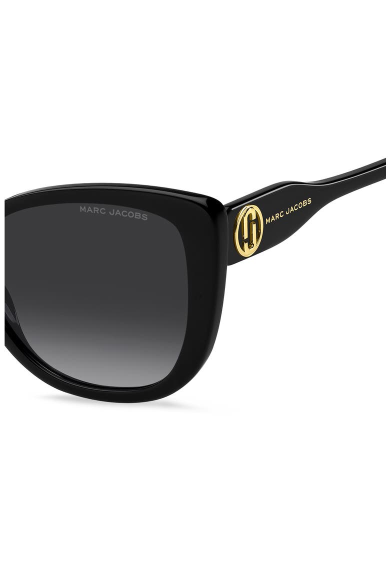 55mm Gradient Cat Eye Sunglasses, Alternate, color, BLACK/ DARK GREY