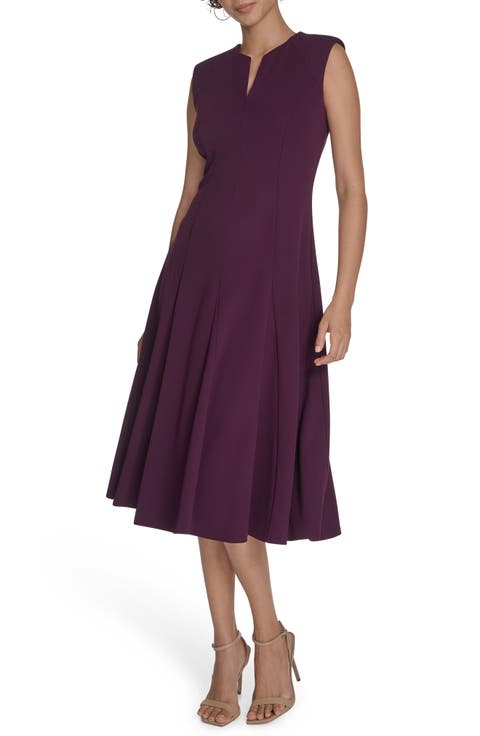 Sleeveless A-Line Midi Dress