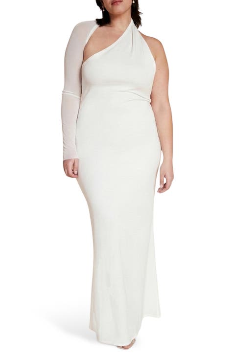 Manhattan Mesh Asymmetric Gown