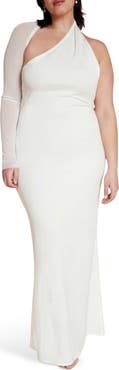 Marcella Manhattan Mesh Asymmetric Gown