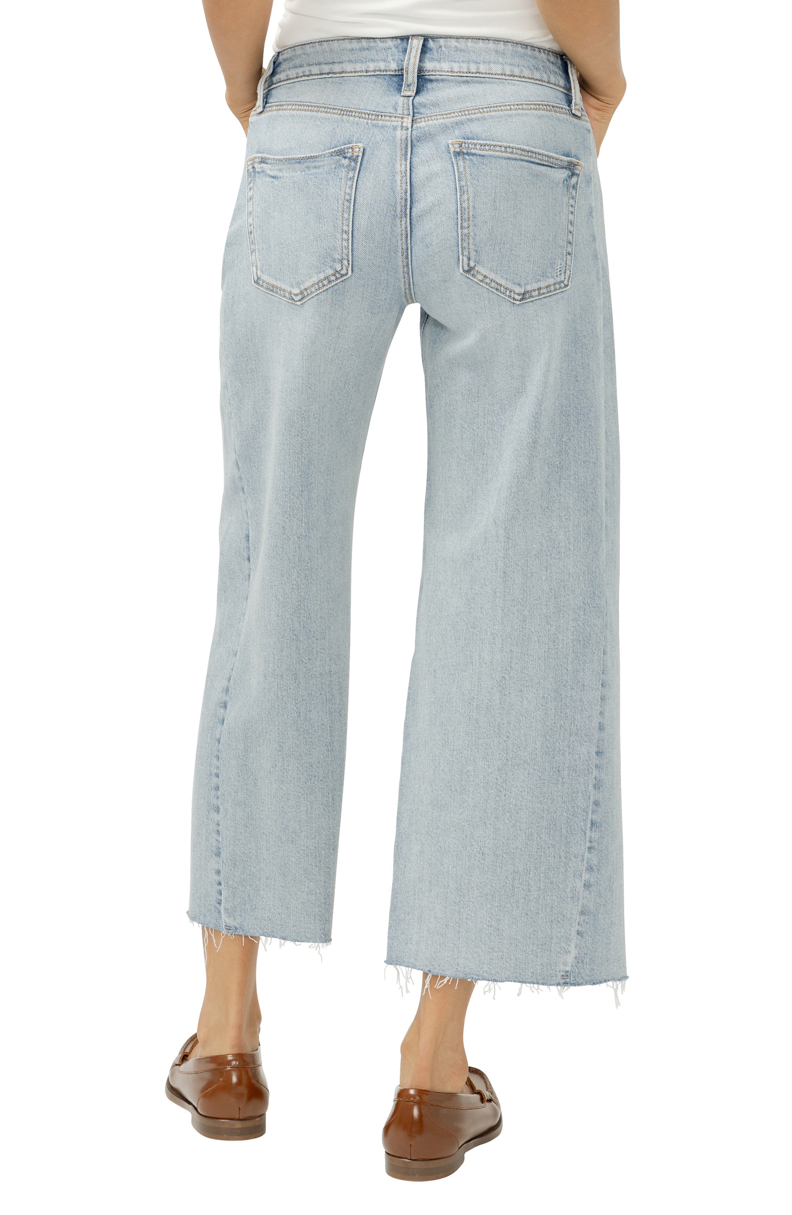 Suki Curvy Raw Hem Ankle Wide Leg Jeans - image 2