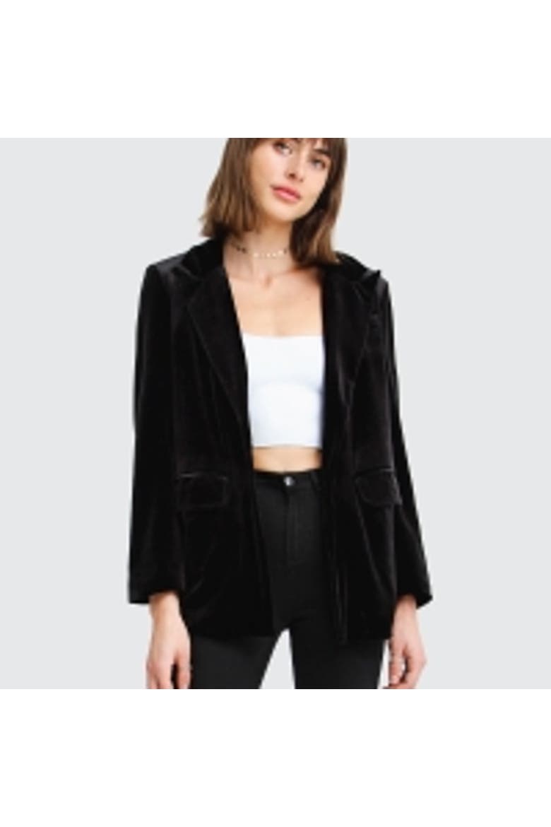 Eternity Velvet Blazer, Main, color, Black