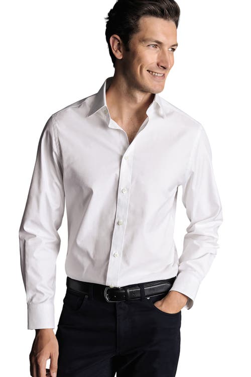 CHARLES TYRWHITT CHARLES TYRWHITT EGYPTIAN COTTON TWILL SLIM FIT SHIRT SINGLE CUFF