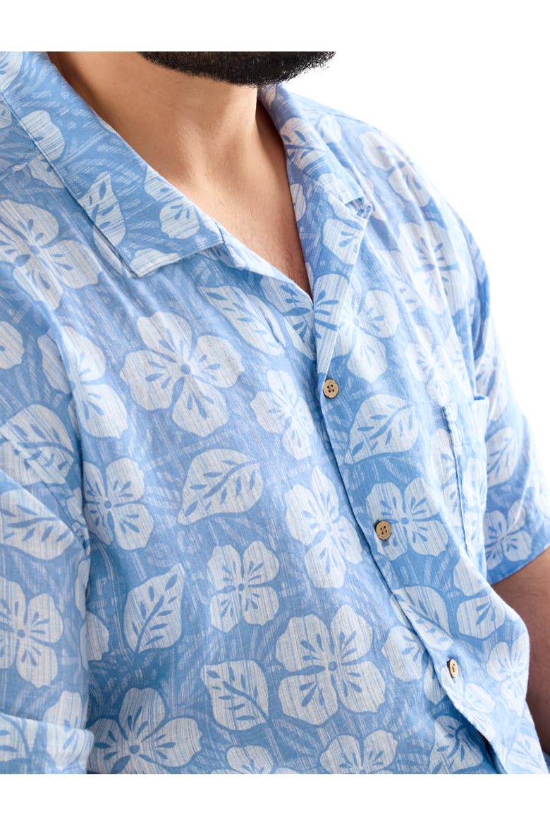 Big & Tall Hawaiian Punch Sport Shirt, Alternate, color, FLORAL COASTLINE