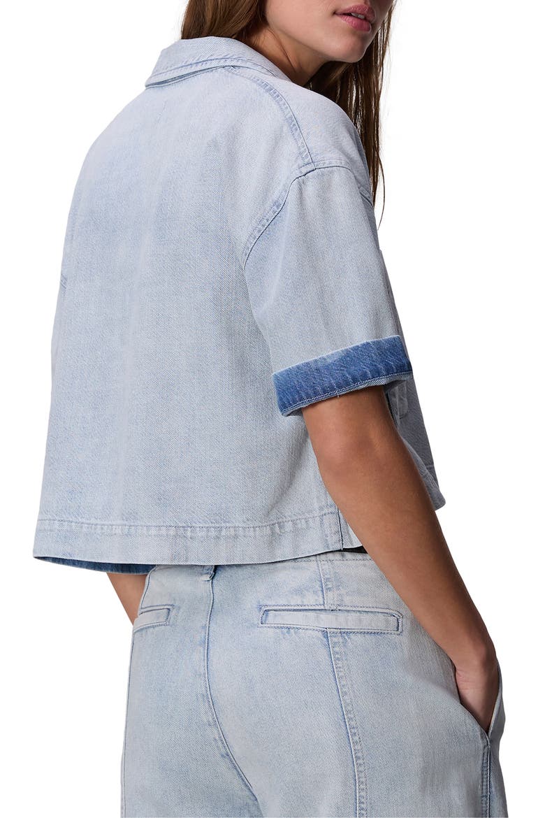Lenna Crop Featherweight Denim Button-Up Shirt, Alternate, color, ALIAH