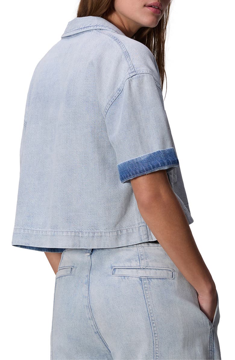 rag & bone Lenna Crop Featherweight Denim Button-Up Shirt, Alternate, color, Aliah