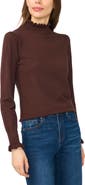 CeCe Ruffle Mock Neck Sweater