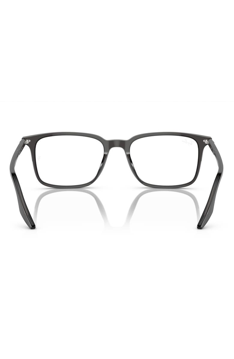 Ray-Ban 55mm Rectangular Optical Glasses, Alternate, color, Transparent Grey