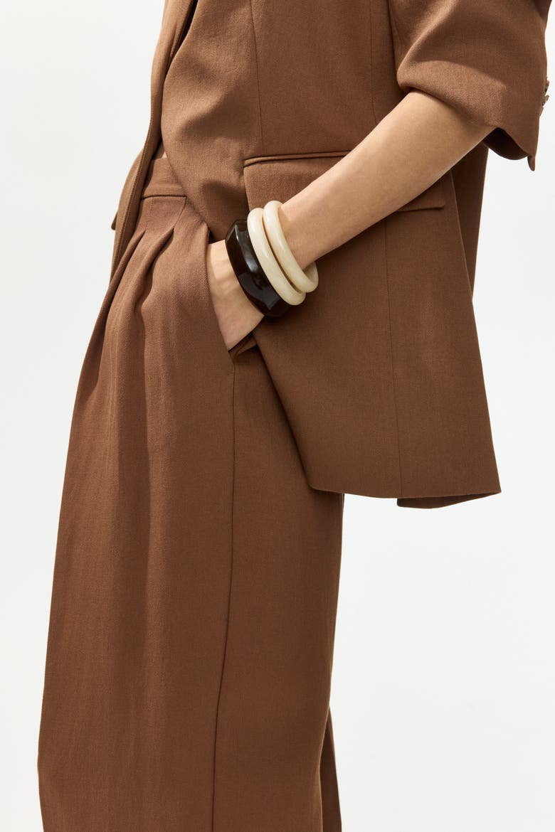 Wide Tailored Trousers, Alternate, color, Brown