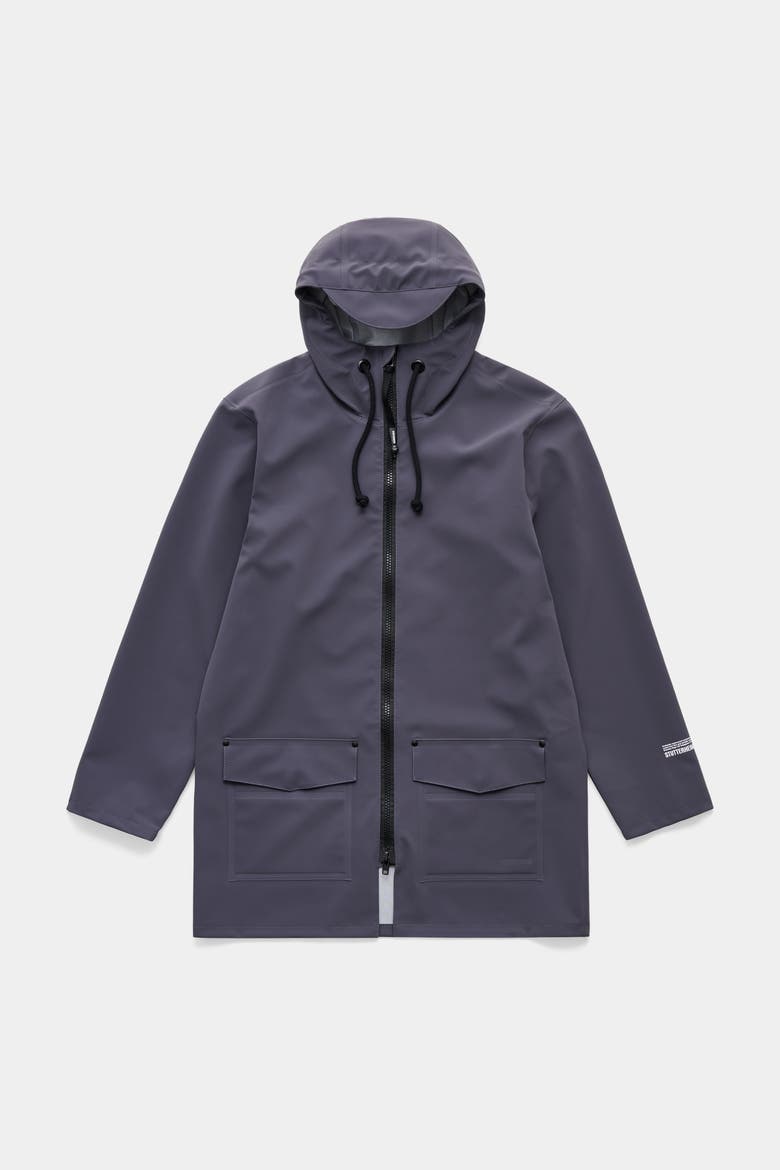 Stockholm Patch Matte Raincoat, Alternate, color, Mystic Blue