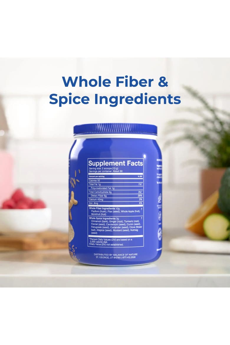 Fiber and Spice Blend with Psyllium Husk Flaxseed Turmeric and Apple, Alternate, color, None
