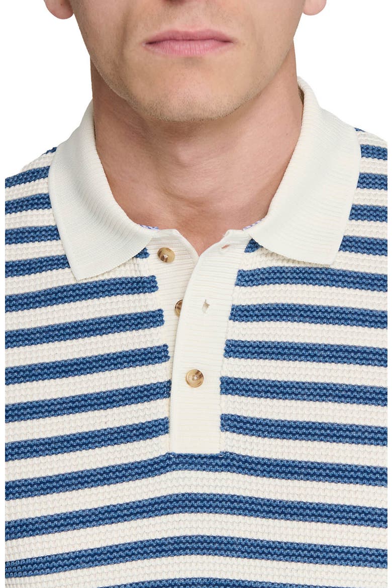Slim Fit Short Sleeve Stripe Polo, Alternate, color, BLUE