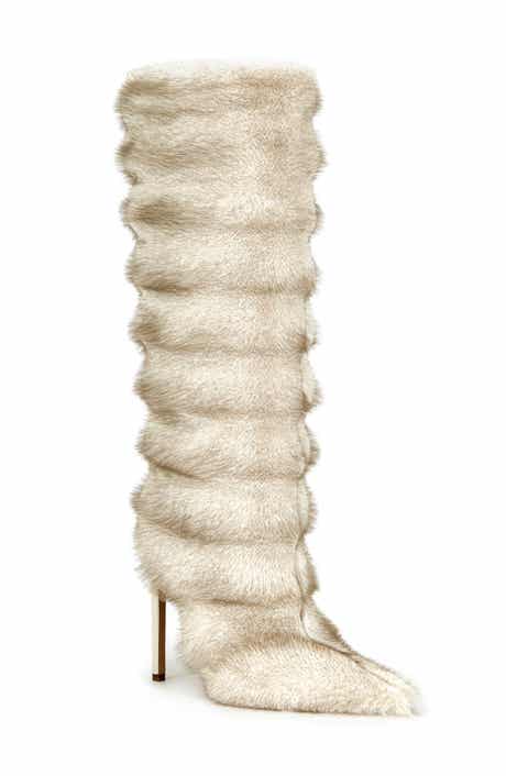 AZALEA WANG Augusto Faux Fur Knee High Boot