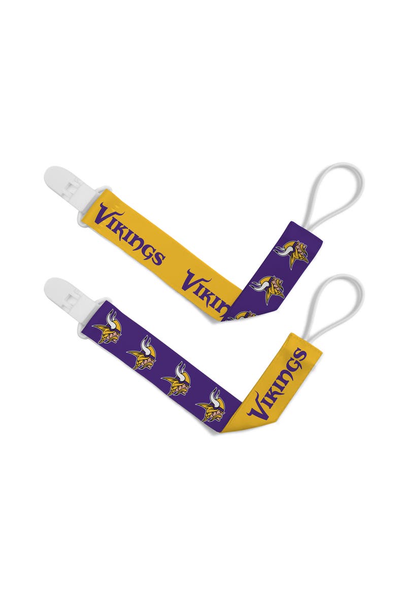 Minnesota Vikings Pacifier Clip 2-Pack, Main, color, Multicolor