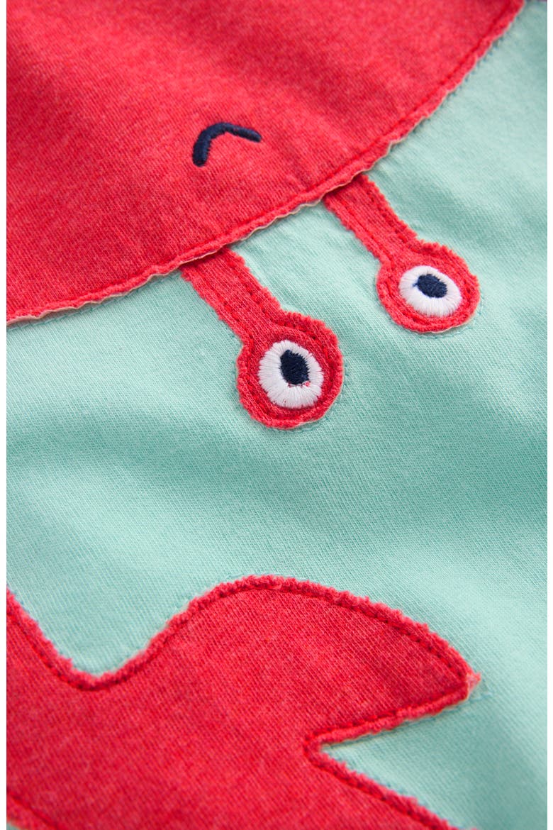 Kids' Crab Appliqué Cotton T-Shirt, Alternate, color, PASTEL TURQUOISE CRAB