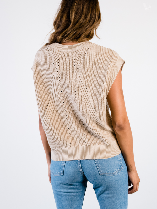 Able Jess Sweater Vest In Oatmeal